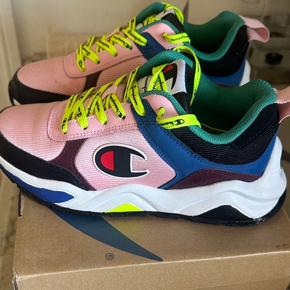 Champion Retro Pink and Blue Sneakers - Picture 1 of 3